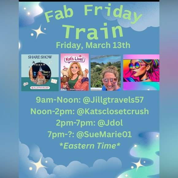 Other - Fab Friday Train line up for 3/13/26